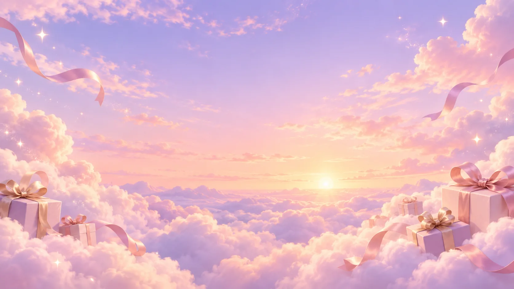 Soft petals drifting across a pastel sky